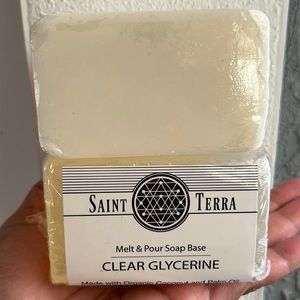 Clear glycerine soap cube & shea butter cube.
